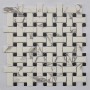 Calacatta Basketweave - glass tile